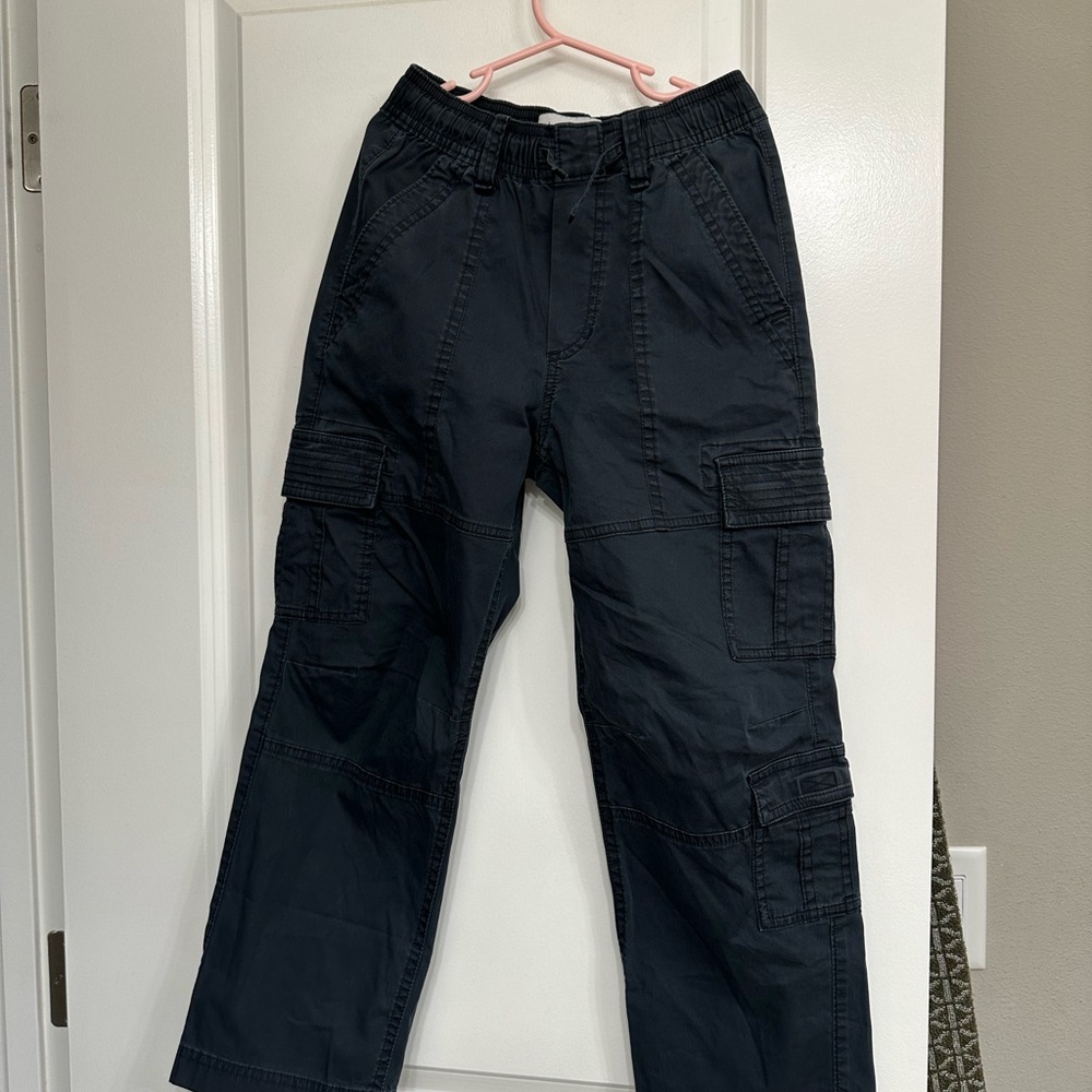 Abercrombie Girls Black Dark Wash Cargo Pants